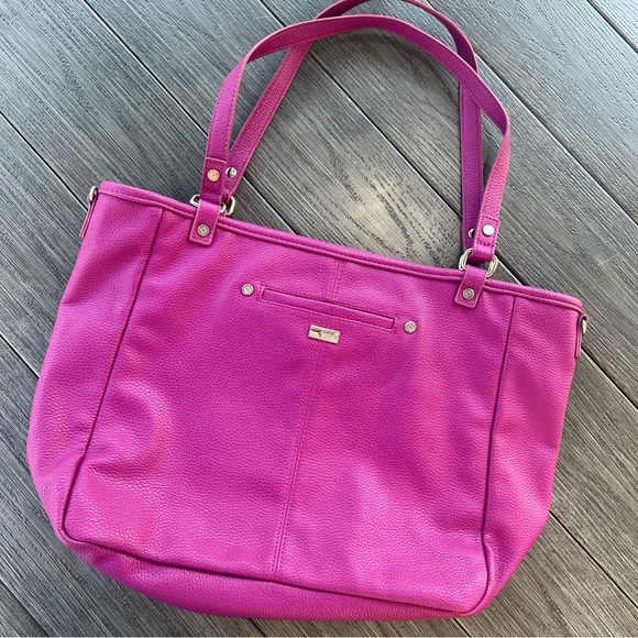 Thirty-one Jewell Townsfair Reversible Tote Fuchsia/ Silver - Picture 5 of 6